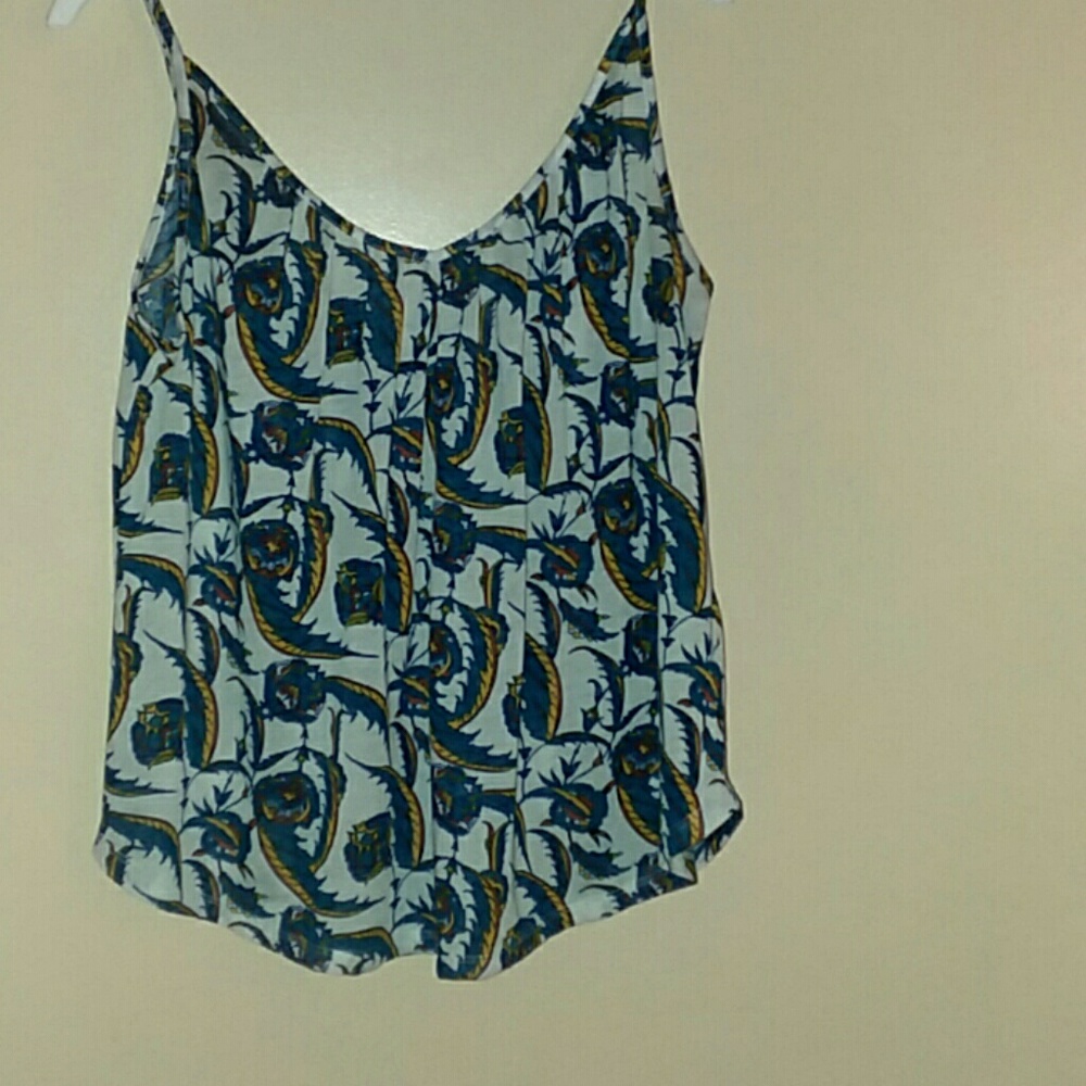 NEW Blue,white,yellow, and burgundy print shirt